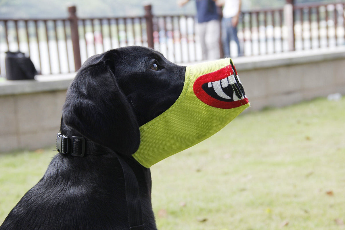 Pet Life ® 'Funimation' Animated Nylon Mesh Protective Travel Anti-Bark Dog Muzzle