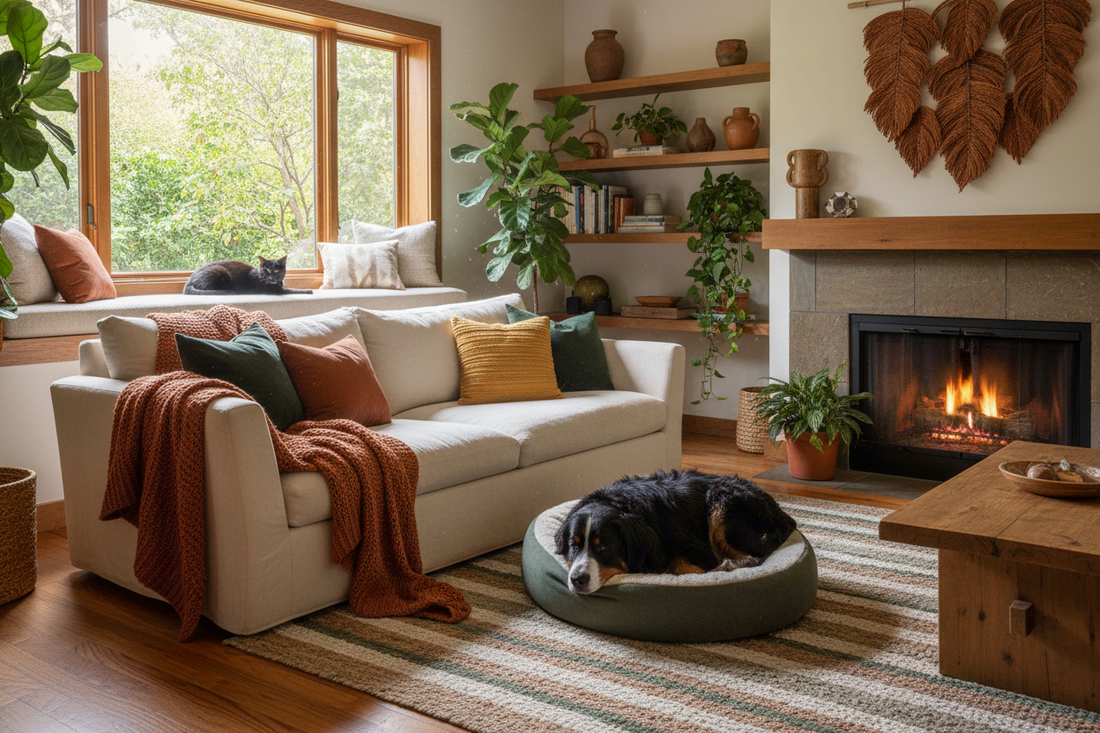 Creating a comfortable living room for people and pets