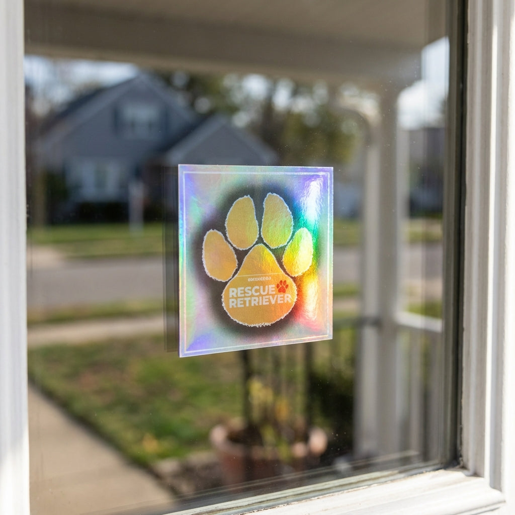 Rescue Retriever® Reflective Pet Alert Safety Sticker 2 Pack | Pets Inside Fire Rescue Decal| Window Door Sign | Designed by a Firefighter